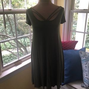 Hollister Army Green T-Shirt Dress